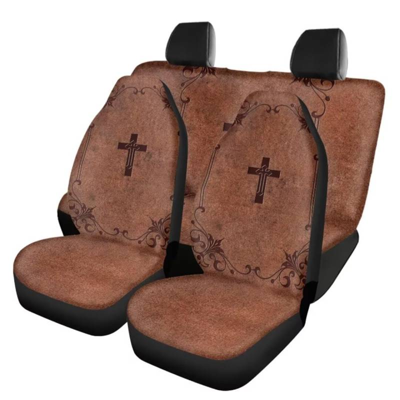 TOADDMOS Cross Muster Universal Sitzbezüge für Autos rutschfeste Front Autositz Protector&Split Rückenlehne Suche Sitze Protektor Satteldecke Sitzbezüge Fit Automotive für SUV, LKW, Limousine, 4PCS von TOADDMOS