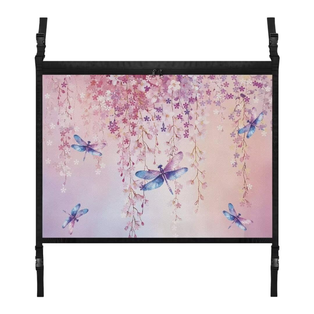 TOADDMOS Dragonfly Auto Decke Cargo Net Floral Blumen Cargo Net für Innen Auto Dach 31.69"x24.02" Auto Organizer, Auto Lagerung Zubehör von TOADDMOS