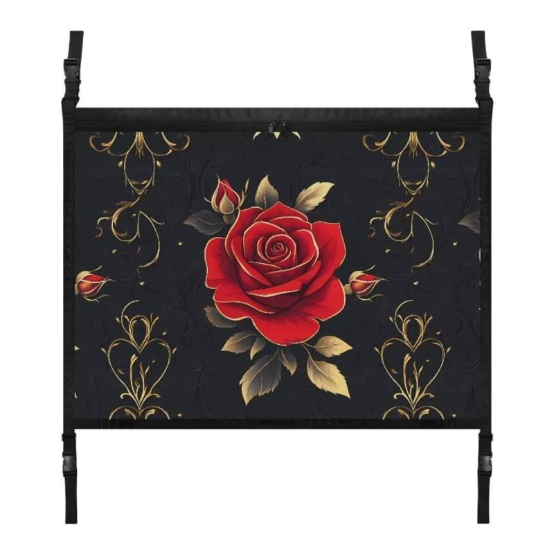 TOADDMOS Goth Rose Auto Decke Cargo Net für SUV 31.69"x24.02" Cargo Net für Auto Decke Große Cargo Storage Net, Auto Zubehör für Reisen von TOADDMOS