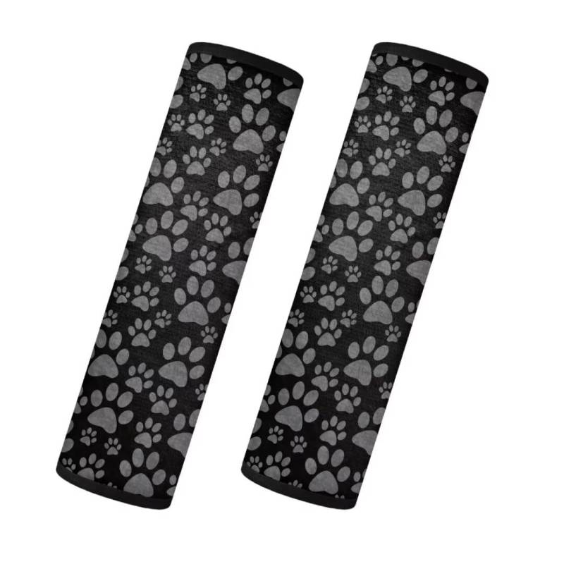 TOADDMOS Grau Hund Pfote Print Sicherheitsgurt Abdeckung Sicherheitsgurt Kissen Anti-Rutsch Sicherheit Auto Seat Strap Pads Fit Auto/Auto/LKW/SUV, Pack von 2 von TOADDMOS