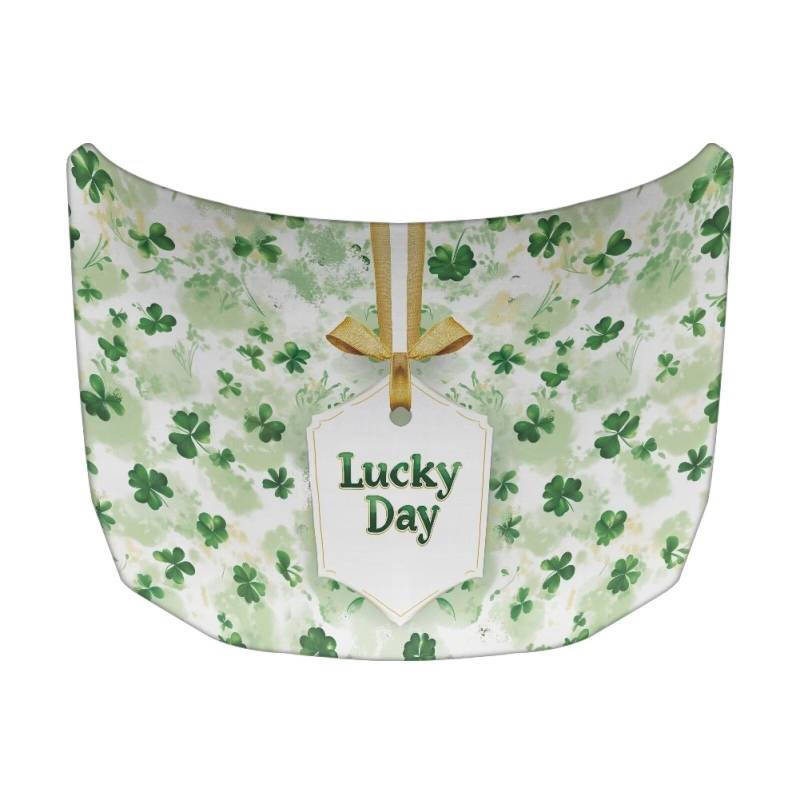 TOADDMOS Green Car Hood Cover St. Patrick's Day Green Leaves Car Hood Schutzhülle Dekorative Abdeckung-39.37"x59.05",Autozubehör von TOADDMOS