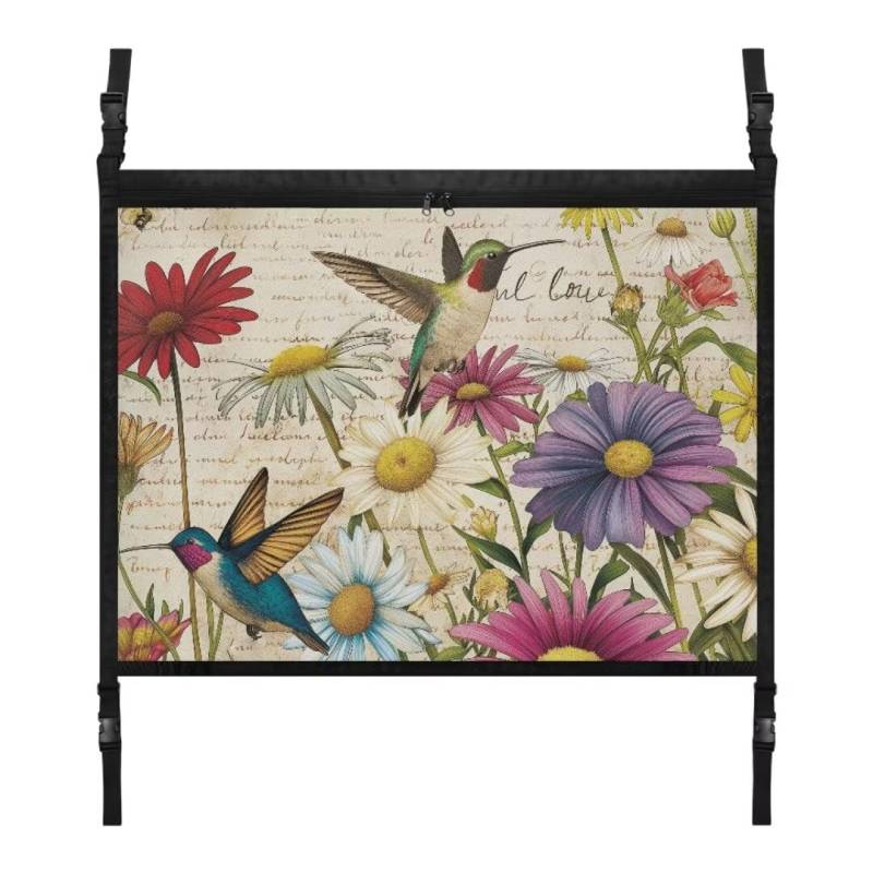 TOADDMOS Kolibris Ladungsspeichernetz Farbe Daisy Hängende Auto Lagerung Organizer 31.69"x24.02" Hängende Netz Lagerung, Auto Reise Zubehör von TOADDMOS