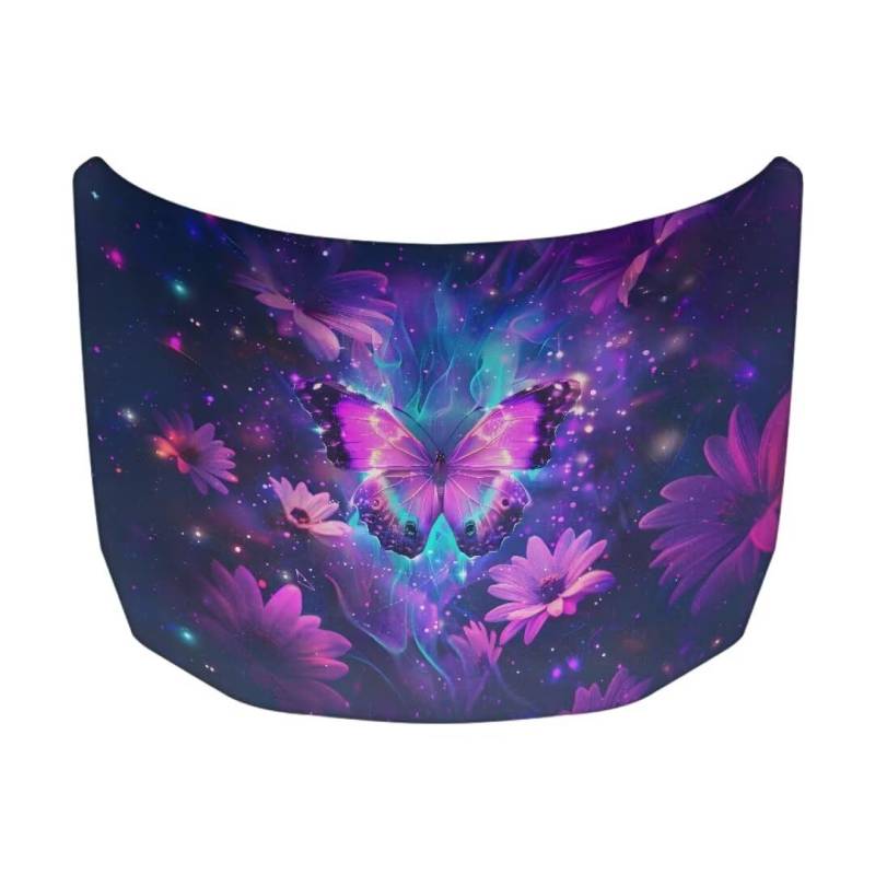 TOADDMOS Rosa Schmetterling Auto Hood Cover Outdoor Faltbare Schutzhülle für Auto Hood Cover, Daisy Blumen Dekoration Event Item von TOADDMOS