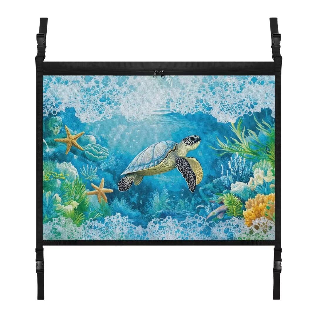 TOADDMOS Sea Turtle Car Decke Cargo Net Große Kapazität hängende Automotive Cargo Nets 31.69 "x24.02 Road Trip Organizer, Auto-Aufbewahrungszubehör von TOADDMOS