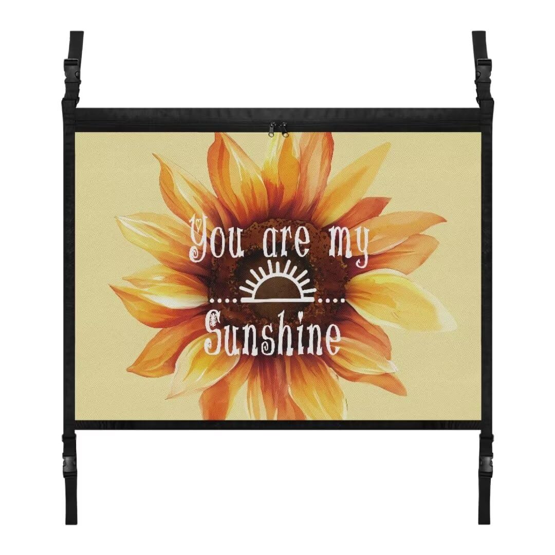 TOADDMOS Sonnenblume Text Auto Decke Cargo Net Tasche Sie sind Mein Sonnenschein Cargo Net für Innen Auto Dach Auto Organizer, Auto Dach Zubehör von TOADDMOS