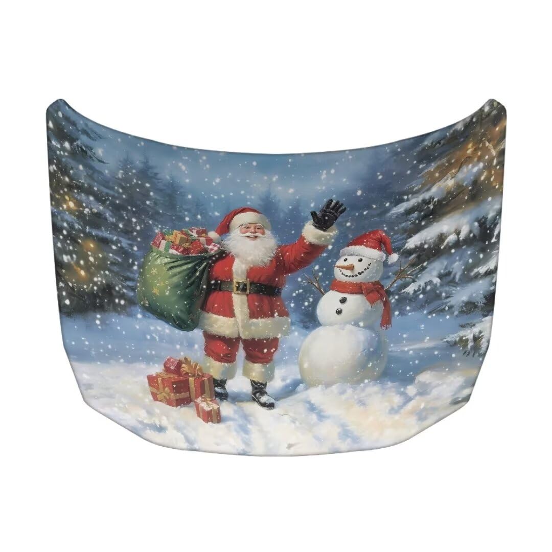 TOADDMOS Weihnachten Auto Haube Abdeckung Santa Claus Schneemann Winter Motor Abdeckung 39.37x59.05 IN Auto Haube Abdeckung Schutz für Auto Dekor Winter Dekoration Event Item von TOADDMOS