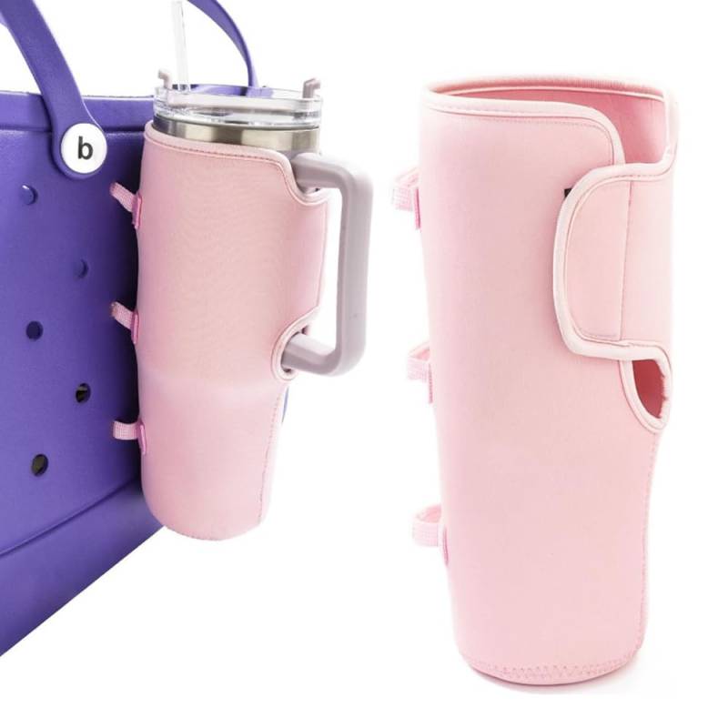 TOFBS Getränkehalter Strandtasche Verstellbares Gestell Becherhalterbefestigung Getränkehalter für 40 Unzen Wasserflaschen kompatibel mit Strandtasche(Rosa) von TOFBS