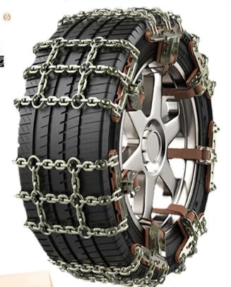 TOFFCAEA 8 Stück Universal Schneeketten, Metall Auto Schneeketten Winter Auto Zubehör, Snow Chain für LKW, Busse und Nutzfahrzeuge von TOFFCAEA