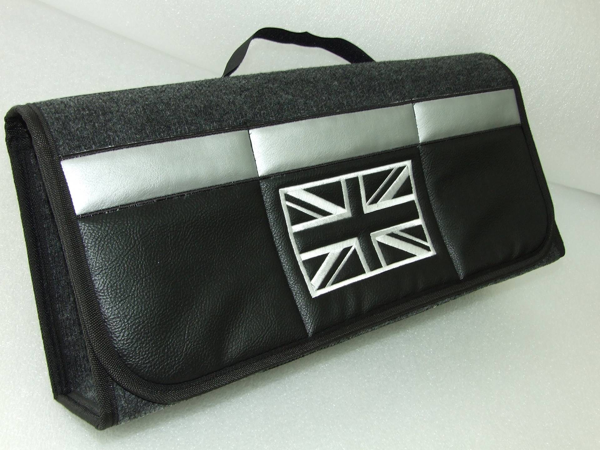 Original ONEKOOL BLACK & WHITE UNION JACK FLAG tasche Werkzeugtasche KfZ Tasche Auto Organizer SCHWARZ für alle Original ONEKOOL Car Boot Tidy Organizer Fits all Models , , BENZ , , , , , , , , SEAT , , von TOFOW