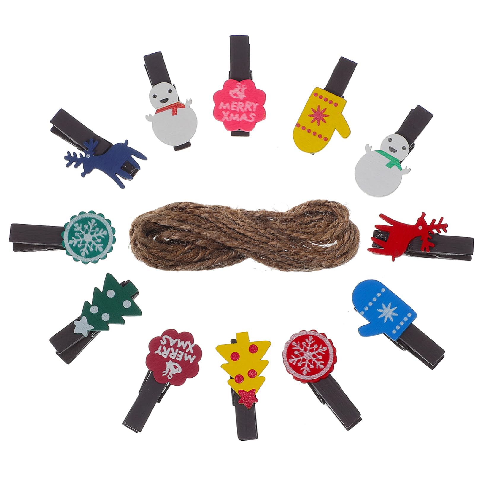 TOGEVAL 1 Satz Weihnachtsgeschenkset Glückwunschgeschenk Austauschbare Fotoclips Kompakte Fotoclips Stifte Wiederverwendbare Bildclips Halter Für Bildcollagen Fotoklemme Birke von TOGEVAL