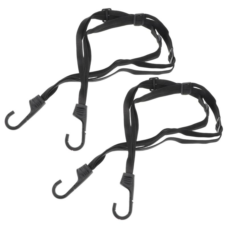 TOGEVAL 2st Gummibandriemen Elastische Gepäck-Bungee-Gurte Zurrgurte Mit Haken Helmband Elastisches Band Mit Haken Spanngurt Helmzubehör Seil Für Motorradhelme Fahrrad Gepäckband Black von TOGEVAL