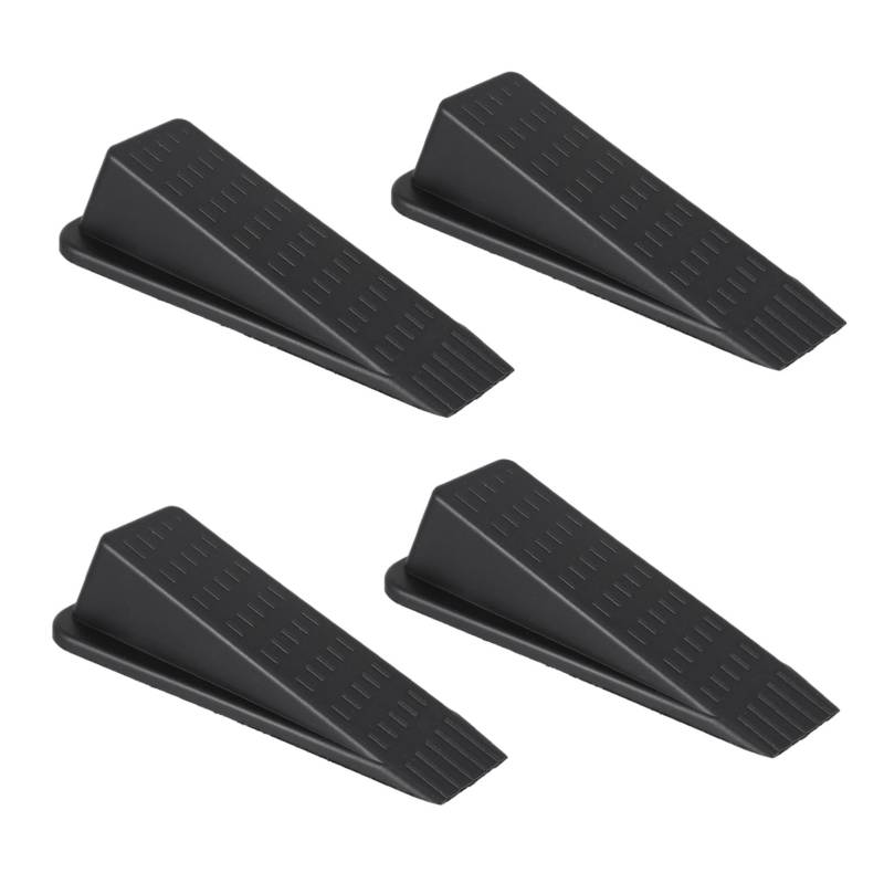 TOGEVAL 4 Stück Tür Stecker Fliesenkeile Türstopper Sicherheitstürkeil Türkeilstopper Bodenschutz door holder door stops door lock Keilstopper für Haustüren Türanschlagkeil PVC Black von TOGEVAL