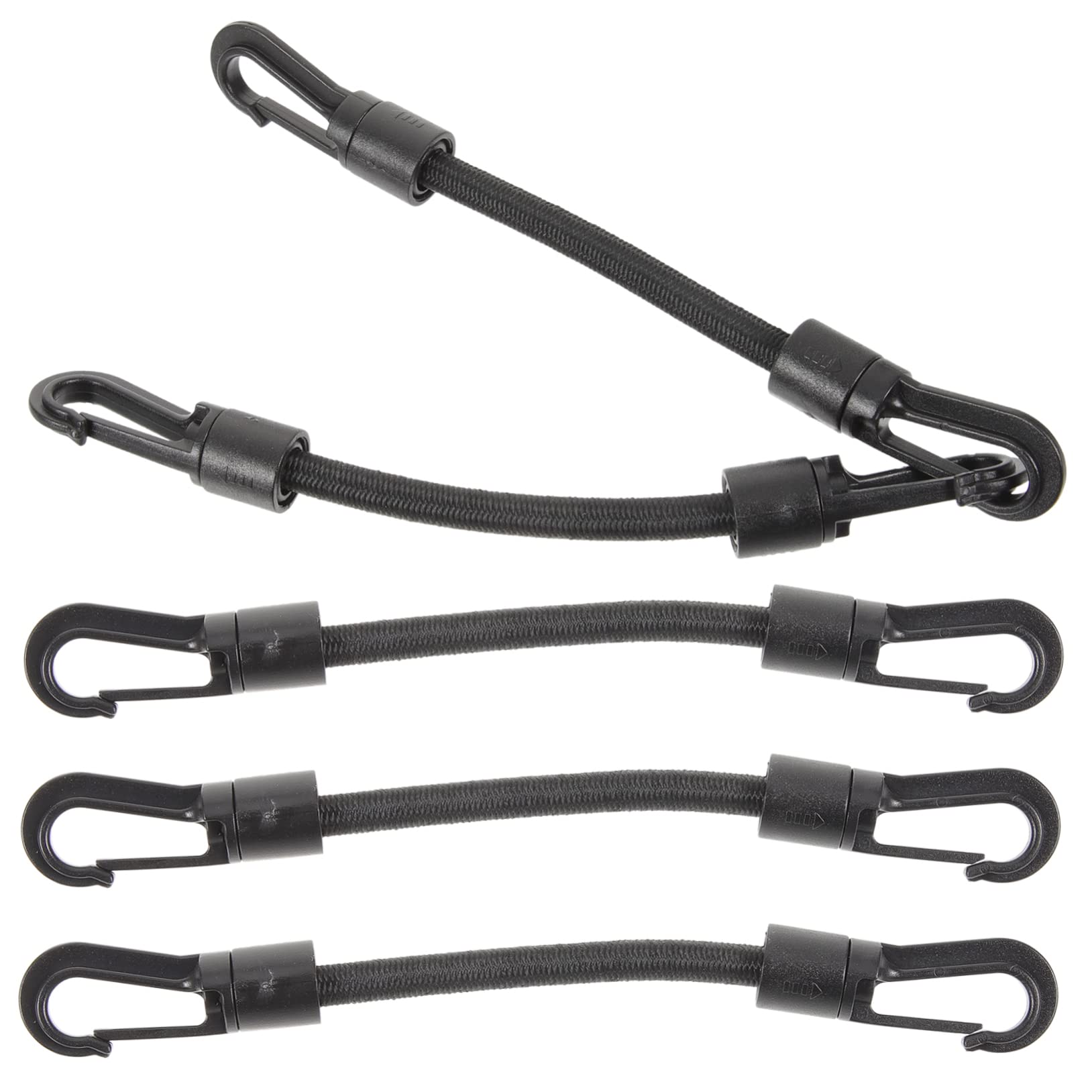 TOGEVAL 5st Elastische Seil Haken Kordel Mit Schnalle Bungee-seile Mit Karabinerhaken Riemen Mit Schnallen Bungee-Gurte Kajak-Dock-Linie Bungee-Cord-Halterung Schwarze Plane Sehen Black von TOGEVAL