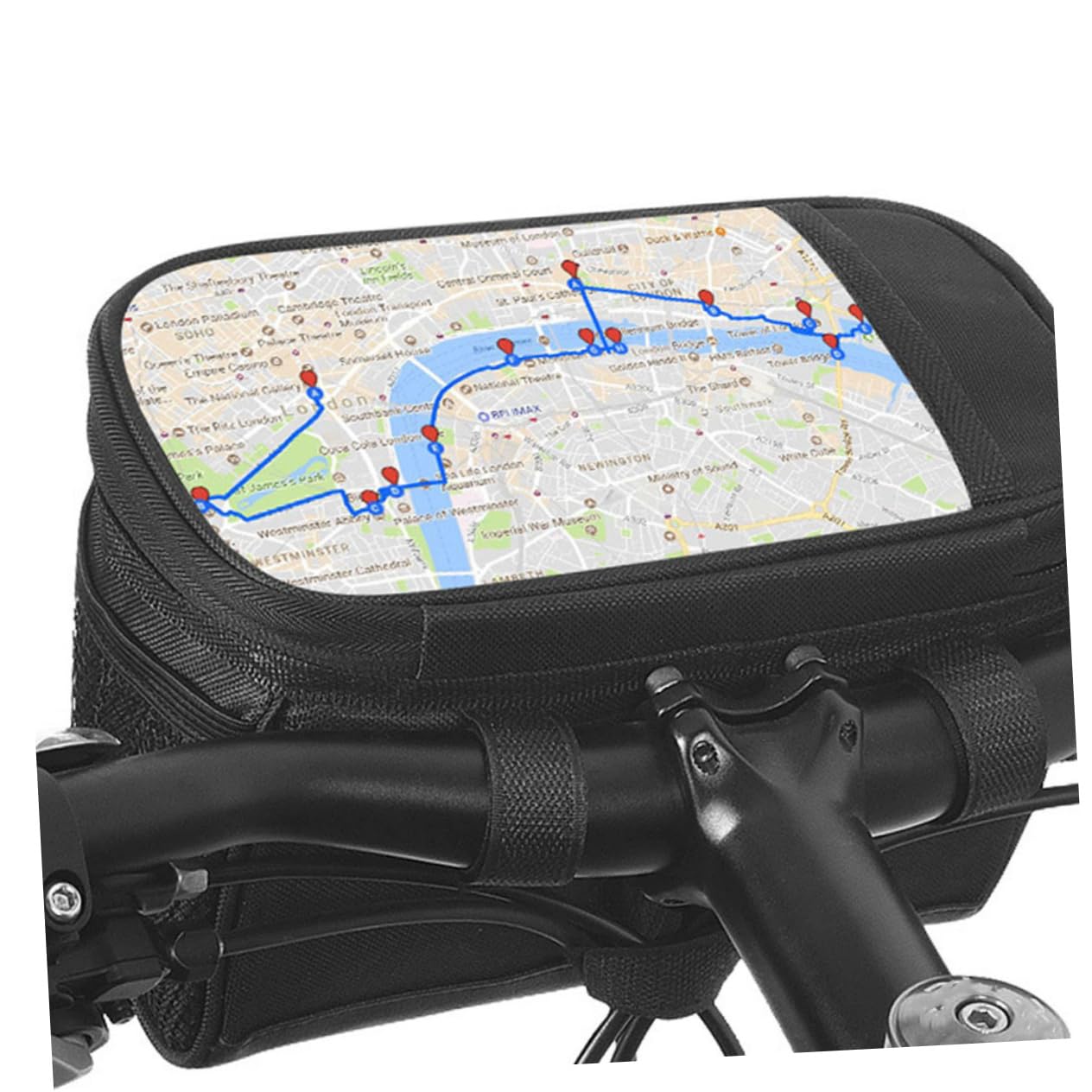 TOGEVAL Fahrrad-Handytasche Handyhalterung fürs Fahrrad Rohrlenkertasche Fahrrad telefonhalter Fahrrad vorne Mountainbike Tasche Fahrrad werkzeugtasche Tasche Fahrrad Fahrradtasche Black von TOGEVAL