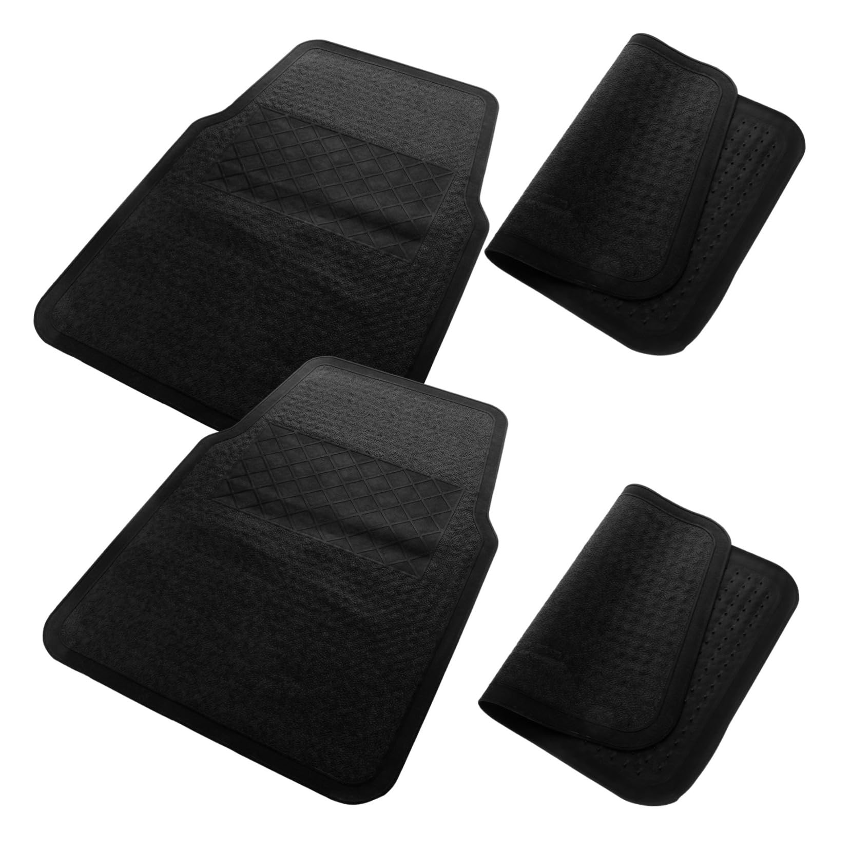 TOKIDNY 2 Sätze Auto bodenmatte Fußmatten für Fahrzeuge Fußmatten im Auto Fußmatten für Auto fußbodenschutzmatte Floor Protection mat Auto liegematte große Bodenmatte Autozubehör PVC Black von TOKIDNY