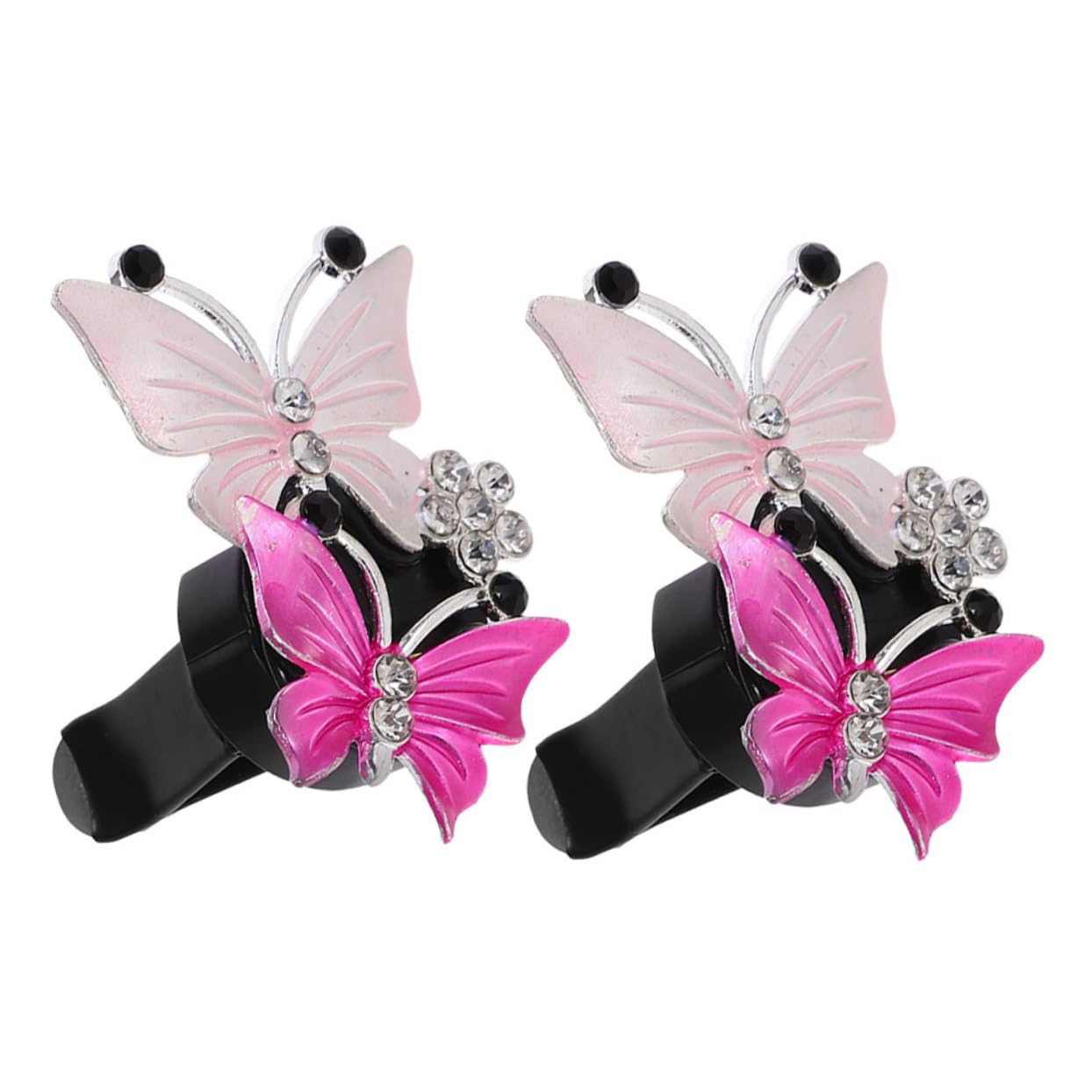 TOKIDNY 2st Auto-lüftungsclip Auto-steckdosen-clips Zubehör Für Autoentlüftungen Butterfly-entlüftungsclips Auto-parfüm-clip Auto Lüftungsclips Dekoration Schmetterlingszubehör Strass Rosa von TOKIDNY