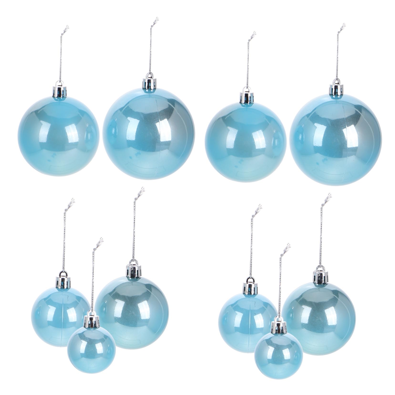 TOKIDNY 37-teiliges Bruchsicheres Blaues Kunststoff-weihnachtskugel-ornament, Dekoratives Weihnachtskugel-set, Bruchsichere Kugeldekorationen Für Hochzeit, Erntedankfest, Party von TOKIDNY