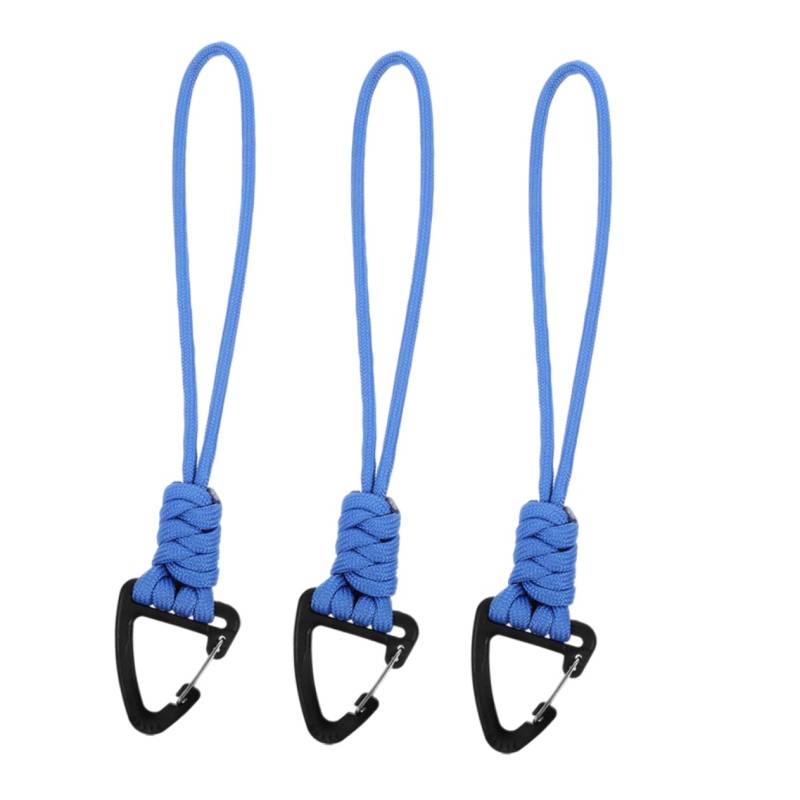 TOKIDNY 3st Auto Schlüsselanhänger Karabiner-lanyard Für Den Außenbereich Lanyard Mit Karabiner Handschlaufe Für Den Außenbereich Geflochtenes Schlüsselband Blue Aluminiumlegierung von TOKIDNY