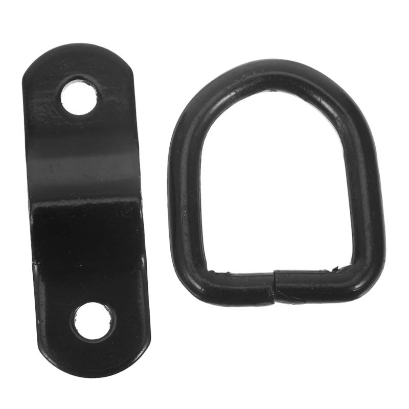 TOKIDNY Pickup-Truck-Halter Anhänger D-Ringe festmachen Schienenbefestigungsring kleiner D-Ring D-Ring-Zurrgurt LKW Haken Pickup Truck Zubehör Lkw-D-Ringe D-Ring- Stahl Black von TOKIDNY