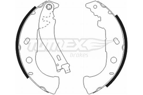 Bremsbackensatz Hinterachse TOMEX Brakes TX 20-52 von TOMEX Brakes