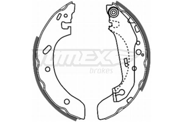 Bremsbackensatz Hinterachse TOMEX Brakes TX 20-73 von TOMEX Brakes