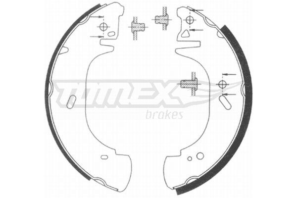 Bremsbackensatz Hinterachse TOMEX Brakes TX 20-89 von TOMEX Brakes