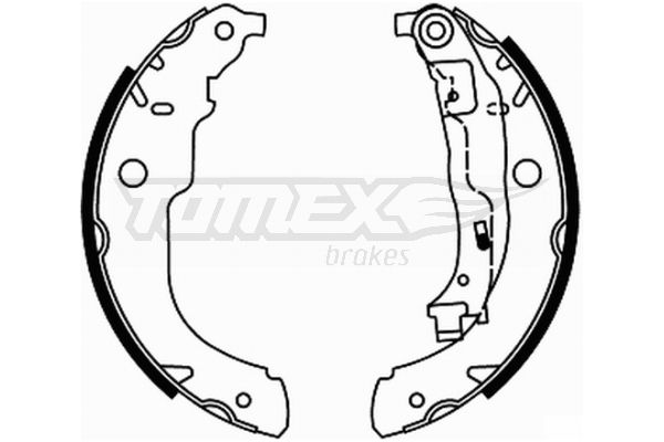 Bremsbackensatz Hinterachse TOMEX Brakes TX 21-96 von TOMEX Brakes