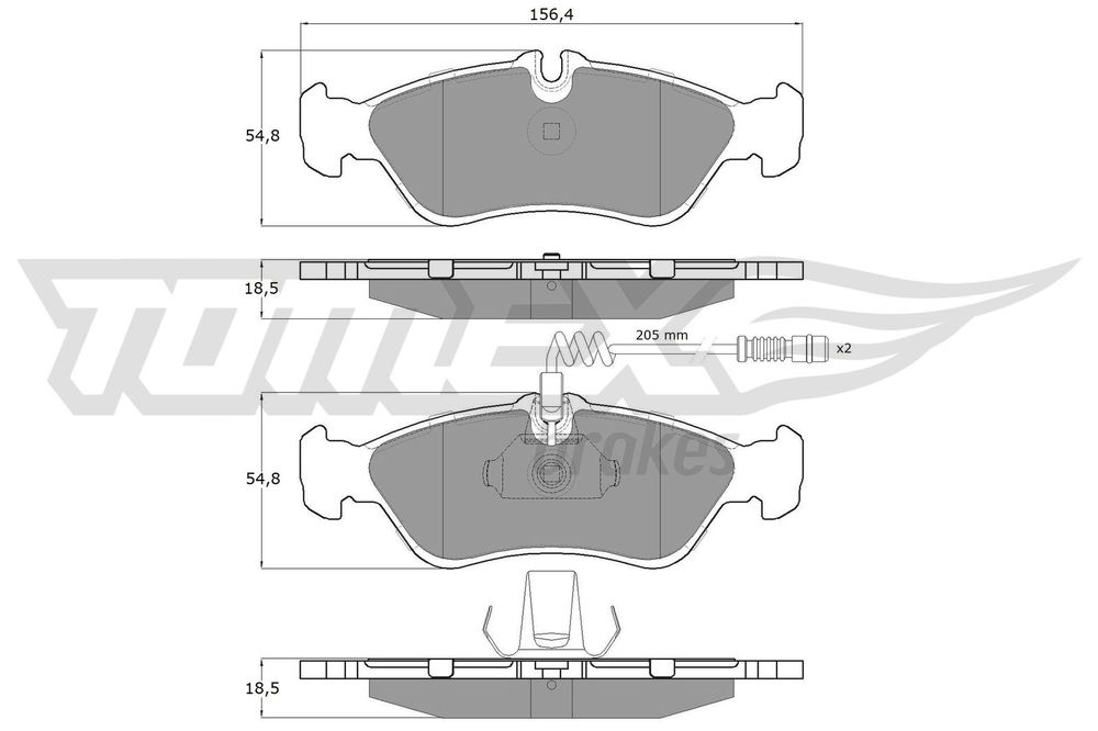 Bremsbelagsatz, Scheibenbremse Hinterachse TOMEX Brakes TX 11-491 von TOMEX Brakes