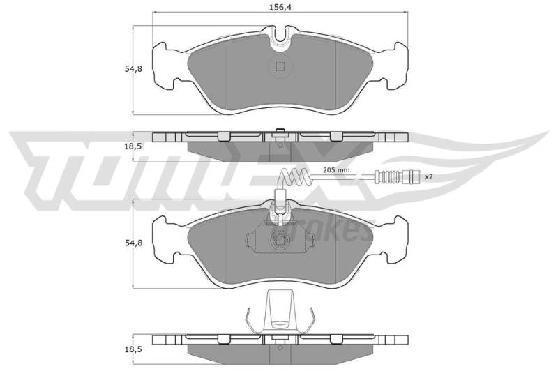 Bremsbelagsatz, Scheibenbremse Hinterachse TOMEX Brakes TX 11-491 von TOMEX Brakes