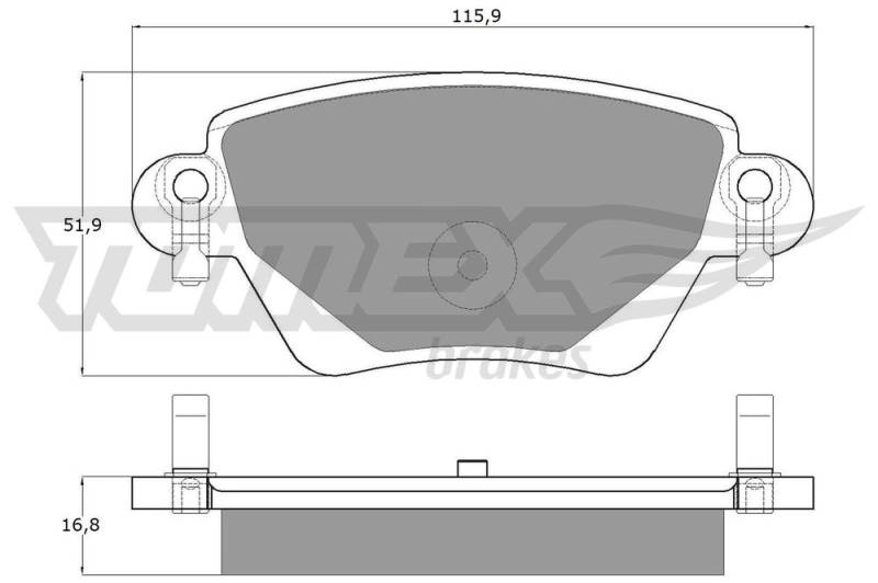 Bremsbelagsatz, Scheibenbremse Hinterachse TOMEX Brakes TX 12-59 von TOMEX Brakes