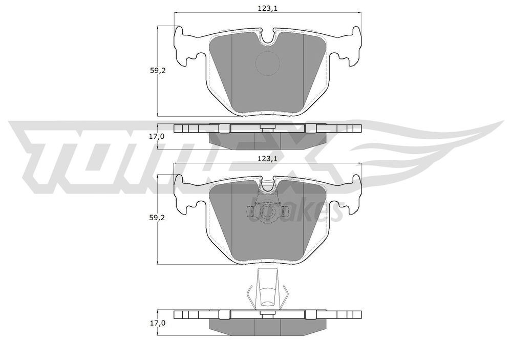 Bremsbelagsatz, Scheibenbremse Hinterachse TOMEX Brakes TX 13-19 von TOMEX Brakes