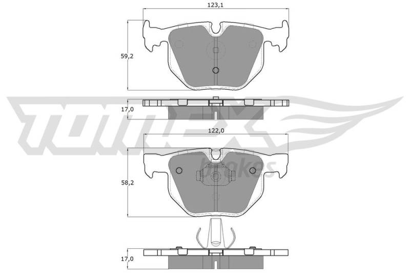 Bremsbelagsatz, Scheibenbremse Hinterachse TOMEX Brakes TX 13-26 von TOMEX Brakes