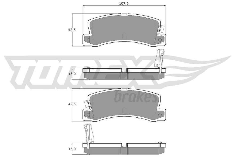 Bremsbelagsatz, Scheibenbremse Hinterachse TOMEX Brakes TX 13-66 von TOMEX Brakes