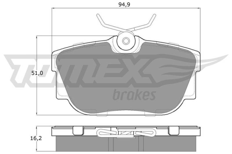 Bremsbelagsatz, Scheibenbremse Hinterachse TOMEX Brakes TX 13-90 von TOMEX Brakes