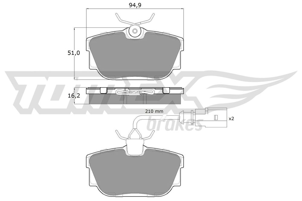 Bremsbelagsatz, Scheibenbremse Hinterachse TOMEX Brakes TX 13-901 von TOMEX Brakes