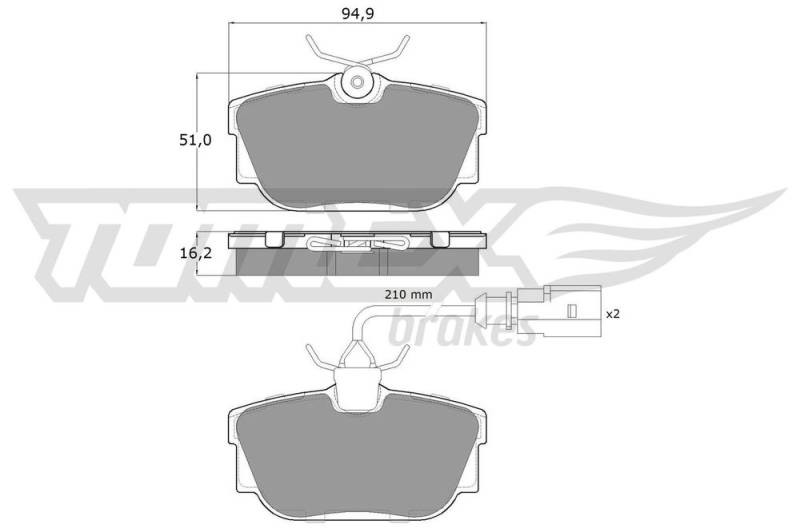 Bremsbelagsatz, Scheibenbremse Hinterachse TOMEX Brakes TX 13-901 von TOMEX Brakes