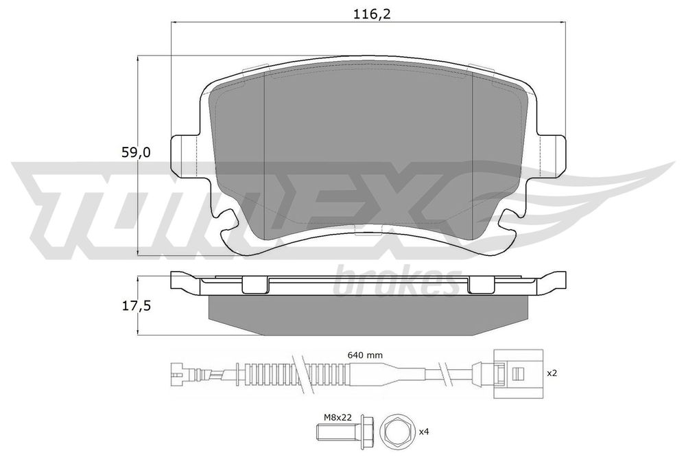 Bremsbelagsatz, Scheibenbremse Hinterachse TOMEX Brakes TX 13-962 von TOMEX Brakes