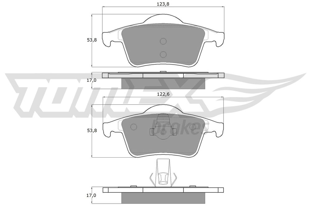 Bremsbelagsatz, Scheibenbremse Hinterachse TOMEX Brakes TX 14-05 von TOMEX Brakes