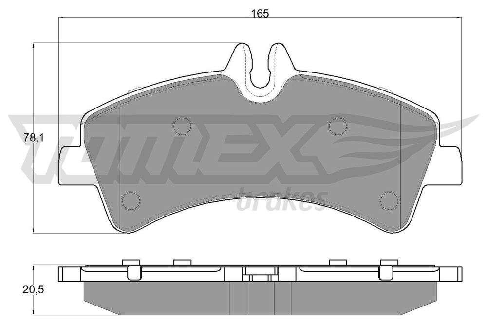 Bremsbelagsatz, Scheibenbremse Hinterachse TOMEX Brakes TX 14-26 von TOMEX Brakes