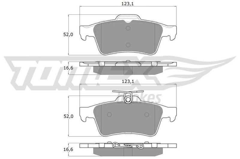 Bremsbelagsatz, Scheibenbremse Hinterachse TOMEX Brakes TX 14-28 von TOMEX Brakes