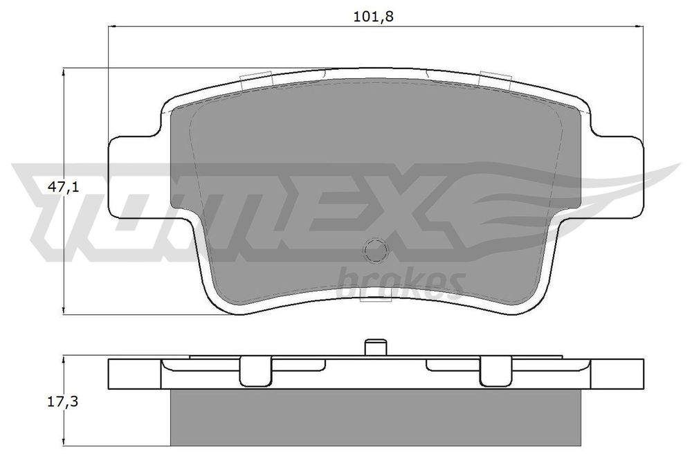 Bremsbelagsatz, Scheibenbremse Hinterachse TOMEX Brakes TX 14-62 von TOMEX Brakes