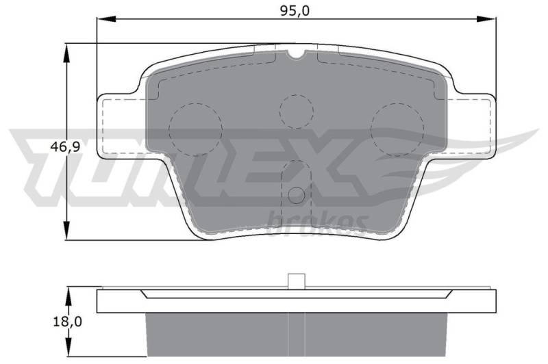 Bremsbelagsatz, Scheibenbremse Hinterachse TOMEX Brakes TX 14-65 von TOMEX Brakes