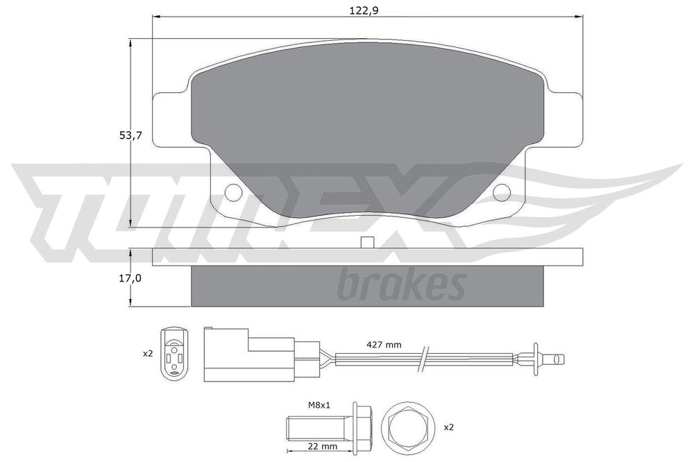 Bremsbelagsatz, Scheibenbremse Hinterachse TOMEX Brakes TX 14-75 von TOMEX Brakes