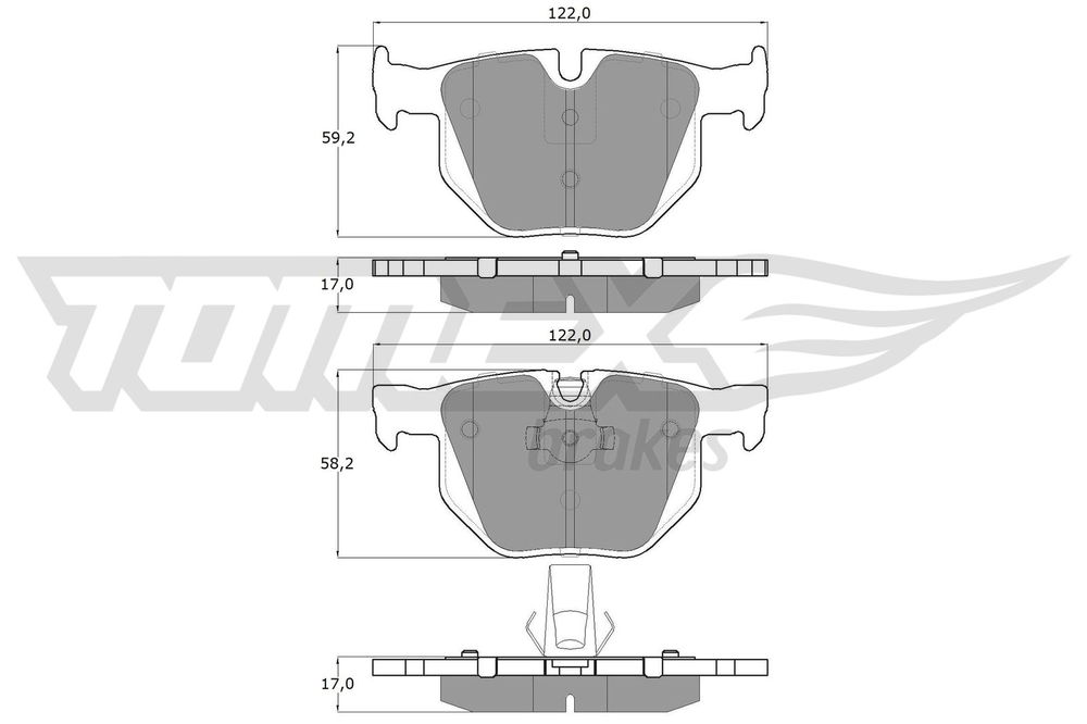 Bremsbelagsatz, Scheibenbremse Hinterachse TOMEX Brakes TX 14-81 von TOMEX Brakes