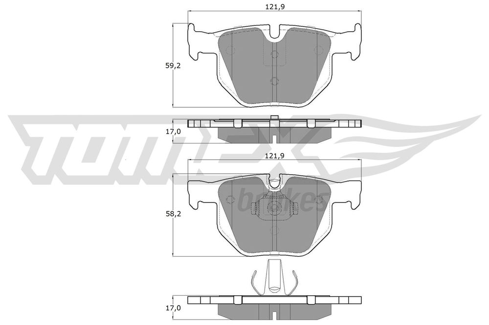 Bremsbelagsatz, Scheibenbremse Hinterachse TOMEX Brakes TX 15-24 von TOMEX Brakes