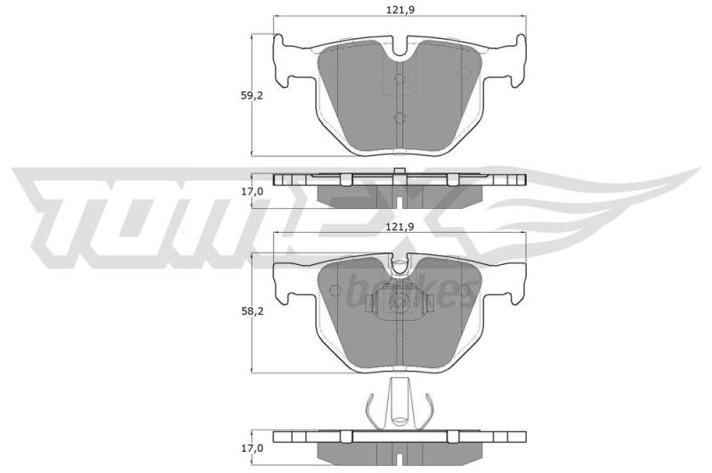 Bremsbelagsatz, Scheibenbremse Hinterachse TOMEX Brakes TX 15-24 von TOMEX Brakes