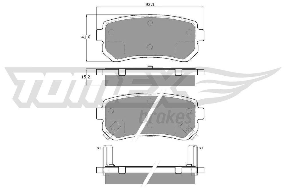 Bremsbelagsatz, Scheibenbremse Hinterachse TOMEX Brakes TX 15-66 von TOMEX Brakes