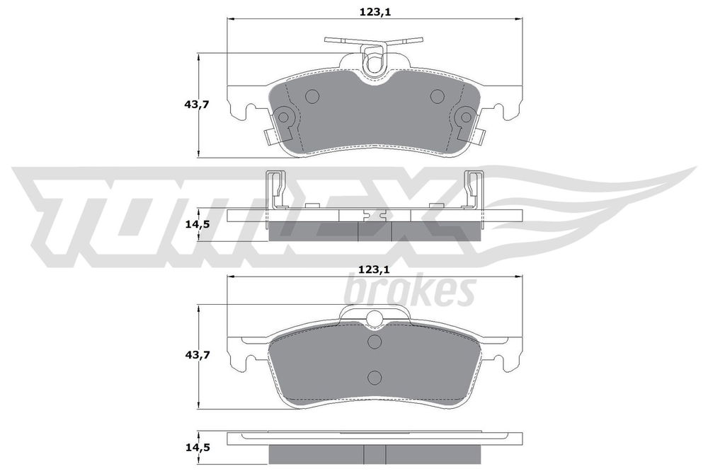 Bremsbelagsatz, Scheibenbremse Hinterachse TOMEX Brakes TX 15-79 von TOMEX Brakes