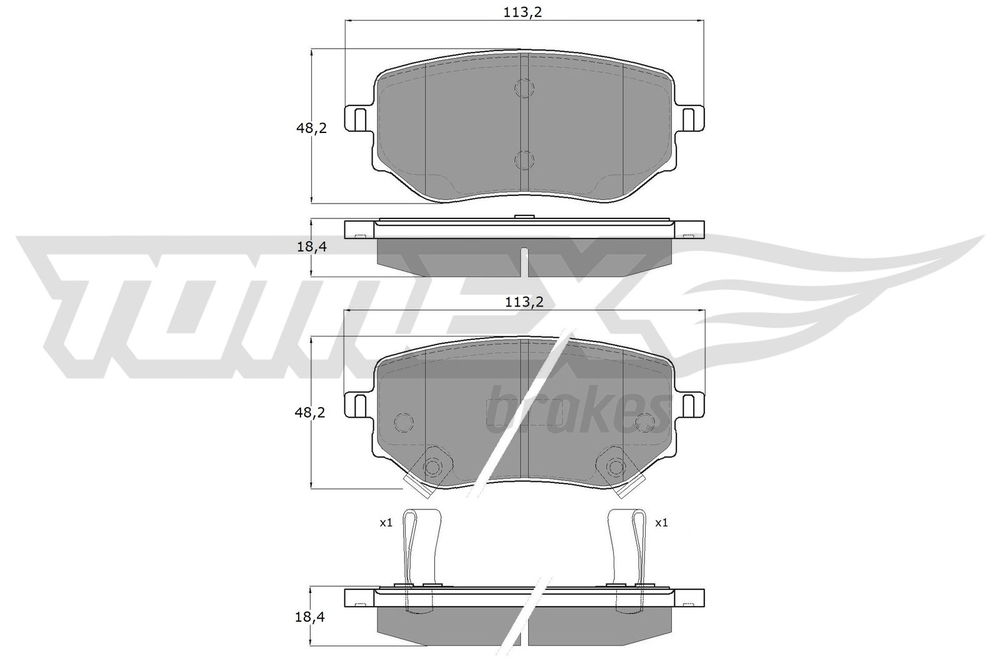 Bremsbelagsatz, Scheibenbremse Hinterachse TOMEX Brakes TX 15-87 von TOMEX Brakes