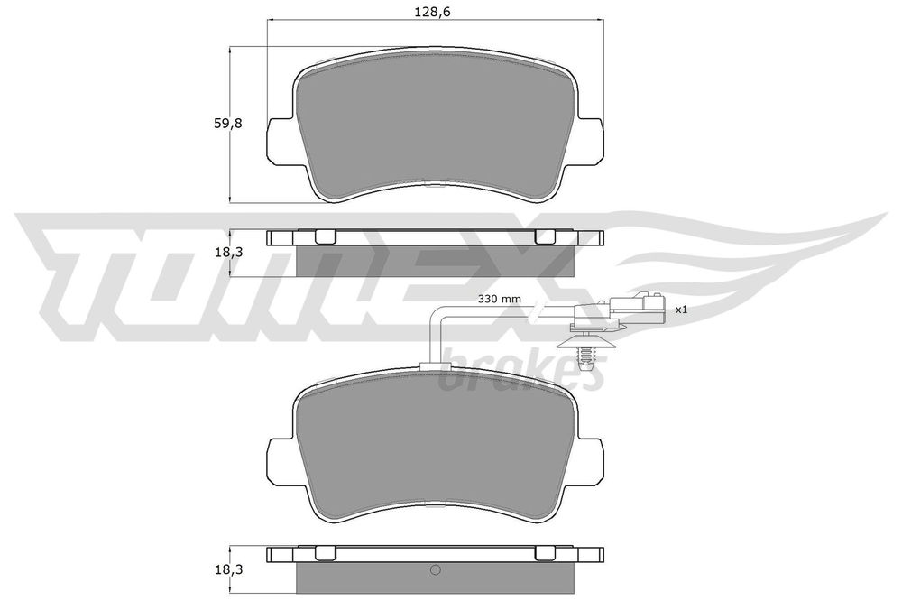 Bremsbelagsatz, Scheibenbremse Hinterachse TOMEX Brakes TX 16-48 von TOMEX Brakes